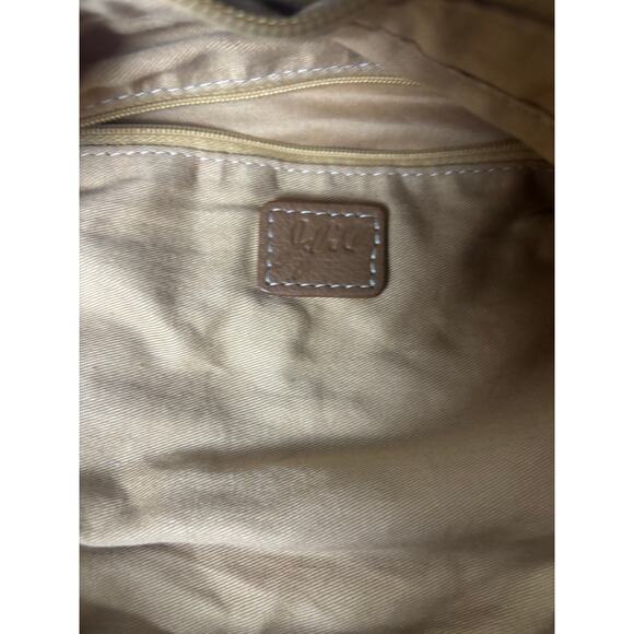 J Jill Boho Patchwork Floral Pleated Shoulder Bag Brown Beige Embroidered - Picture 3 of 12